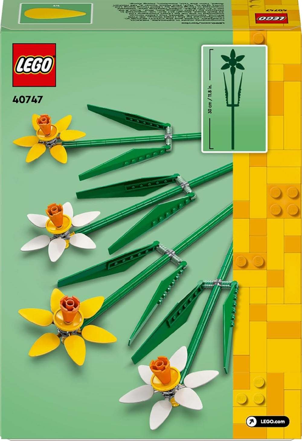 Żonkile LEGO Botanicals - Wielkanocne prezenty dla dziewcząt i chłopców - Sztuczne kwiaty dla dzieci - Bukiet kwiatów jako dekoracja pokoju lub biura - Prezent dla kobiet - 40747 Zestawy do budowania Besuche den LEGO-Store