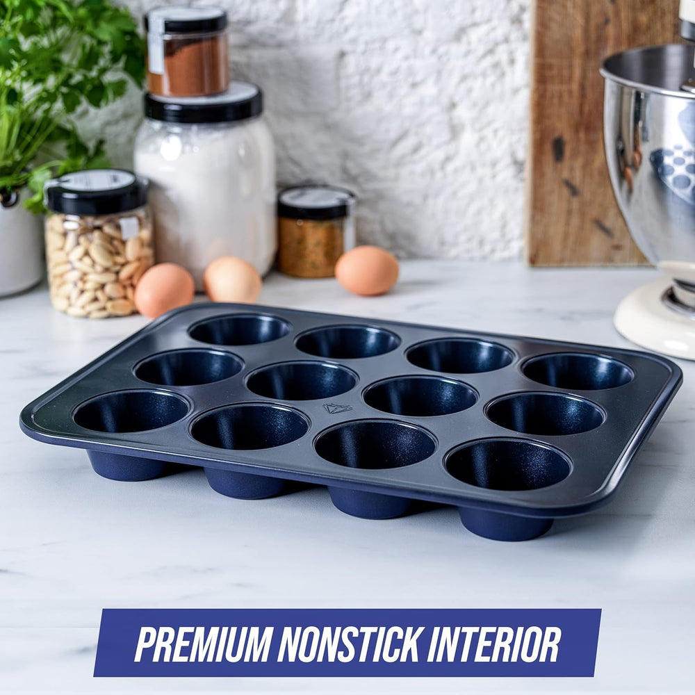 Blue Diamond Bakeware 12Er Muffinform Mit Antihaftbeschichtung, Blau Formy i blachy do pieczenia Naty Shop