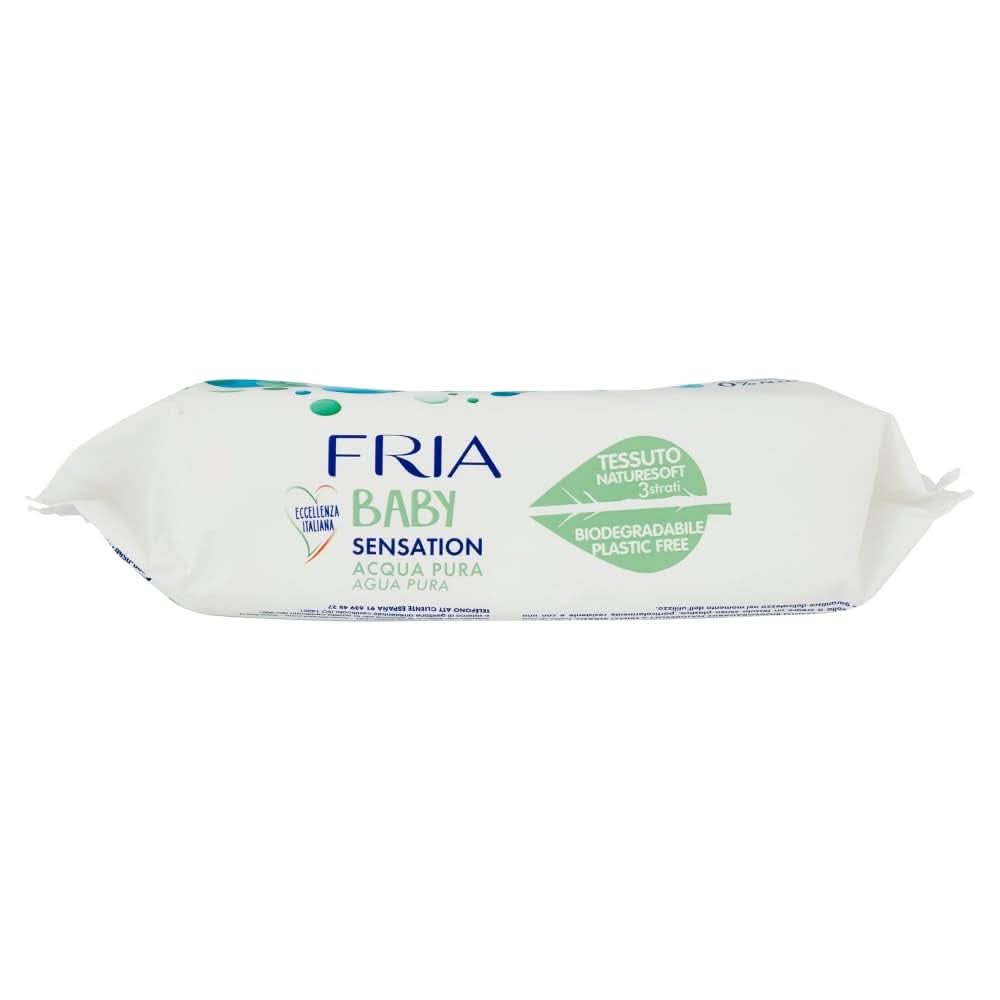 Baby Sensation chusteczki do przewijania z czystą wodą, formuła 98% wody oczyszczonej o działaniu oczyszczającym skórę, testowane dermatologicznie, opakowanie ekonomiczne Chusteczki nawilżane dla niemowląt Naty Shop