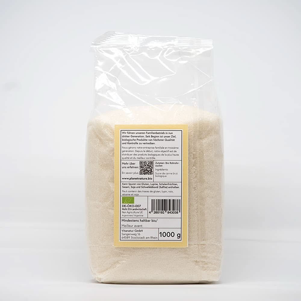Surowy organiczny cukier trzcinowy, 1 kg Słodziki Naty Shop