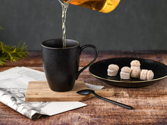 CreaTable, 22699, seria Industrial Gold BLACK, set de veselă cu 16 piese pentru 4 persoane, serviciu combinat din gresie, potrivit pentru mașina de spălat vase și cuptorul cu microunde, producție de calitate