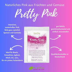 Pretty Pink Natürliche Lebensmittelfarbe Pulver Rosa (Roh Vegan) Pastel Rose Bis Intensiv Rosa-Rot - Essbare Farbe Für Lebensmittel Aus Früchten Und Gemüse - Naturalny barwnik spożywczy | Sklep Pureraw 5G Naty