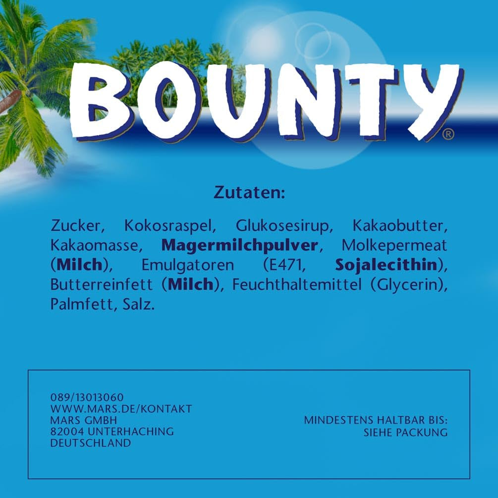 Bounty Batony Czekoladowe O Smaku Czekolady Kokosowej 24 Batony w Paczce (24 x 57g)