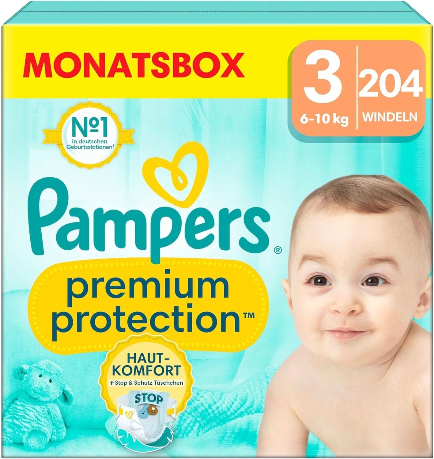 Pampers Baby Nappies mărimea 4, Premium Protection, Nappies, 174 buc. , 9Kg - 14Kg Mama si Copilul Naty Shop 3 (204 buc) Premium Protection