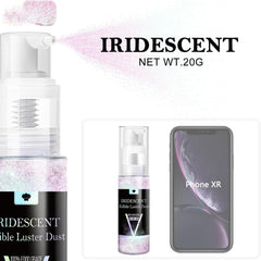 Set spray cu sclipici comestibil - 20 g praf de sclipici alimentar iridescent pentru băuturi, șampanie, prăjituri - colorant alimentar metalic comestibil pentru cocktailuri, vin, lichior, copt, prăjituri