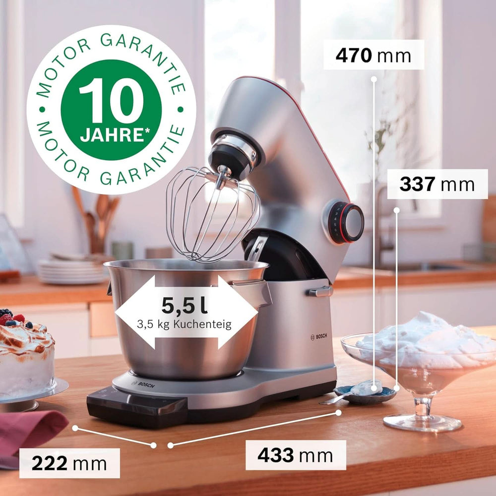 Robot kuchenny Bosch Seria 8 MUM9AX5S00, miska ze stali nierdzewnej 5,5 L, 1600W Matka i Dziecko Naty Shop