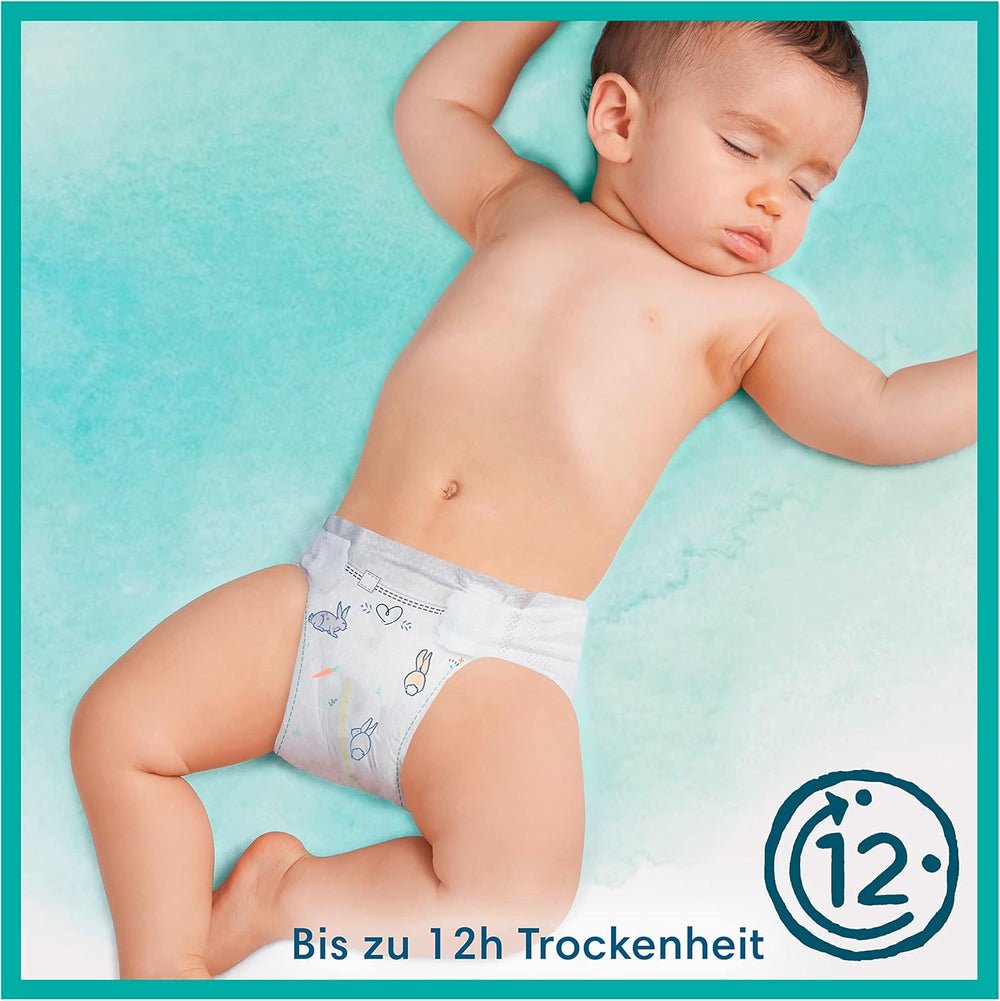 Pieluszki dla niemowląt Pampers, rozmiar 2 (4-8 kg), Harmony, pudełko Half Moon, delikatna ochrona skóry i składniki ziołowe, 240 sztuk