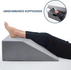 Pernă de citit și pernă cu pană pentru ridicarea picioarelor, pernă din spumă cu memorie pentru gât, spate și picioare, pernă detașabilă multifuncțională pentru pat, canapea, șezut, dormit și odihnă (gri)