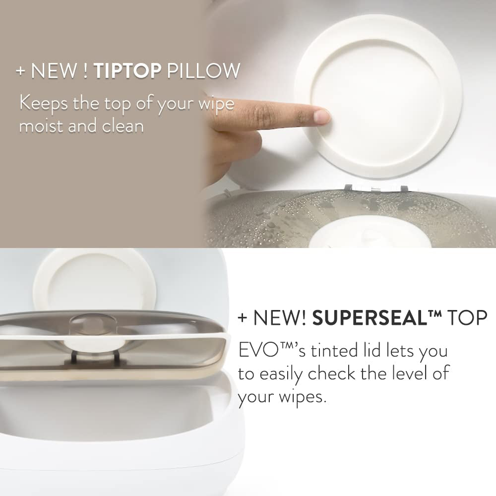 Prince Lionheart EVO Podgrzewacz do chusteczek dla niemowląt Jednorazowe chusteczki nawilżane z rozgrzewającą lampką nocną System Ever-Fresh (adaptery UE) 1 sztuka (1 opakowanie)