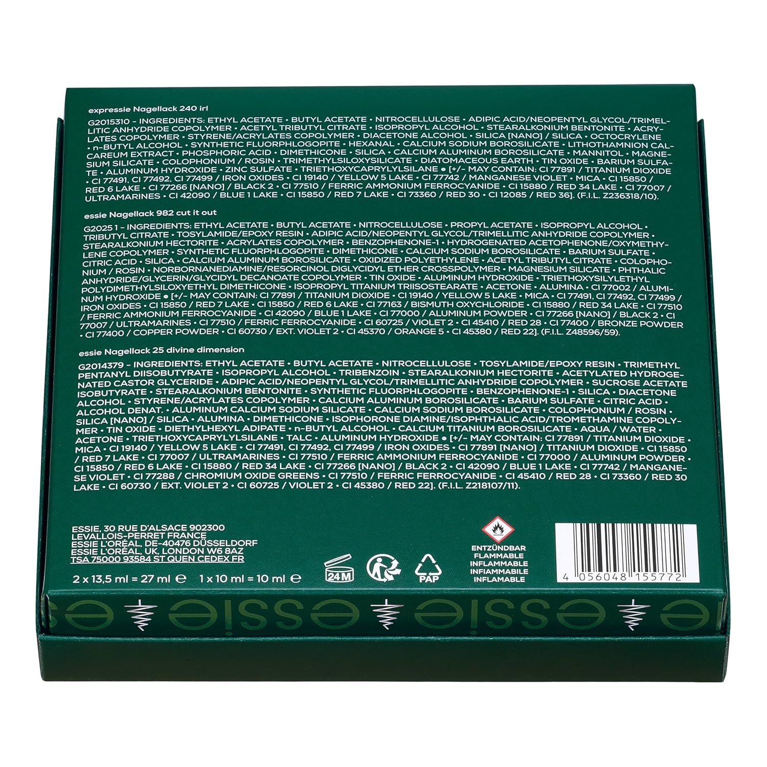 Świąteczny zestaw do zdobienia paznokci Essie 2025 zapewniający świąteczne stylizacje