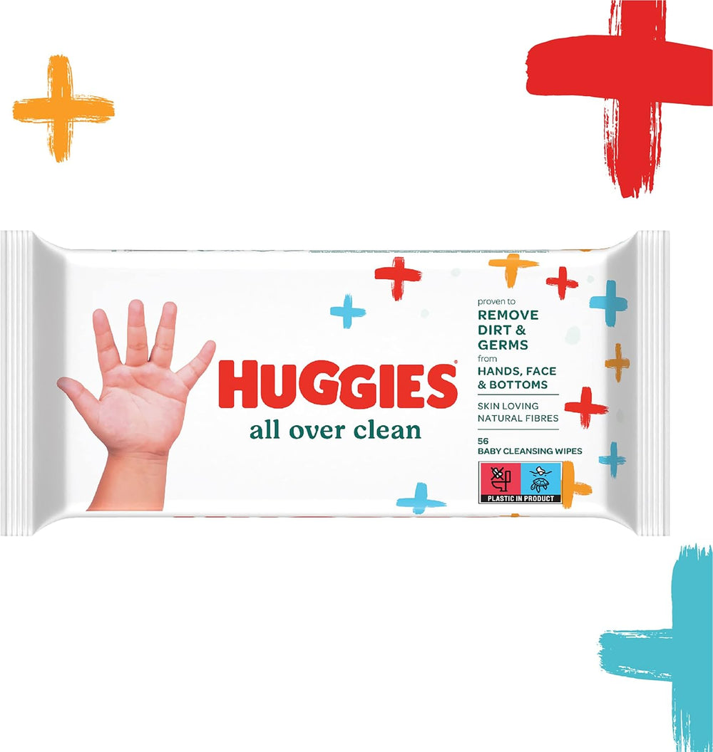 Chusteczki nawilżane Huggies Baby Ogólne czyszczenie całego ciała Dyskretne świeże 10 x 56 chusteczek Pudełko miesięczne