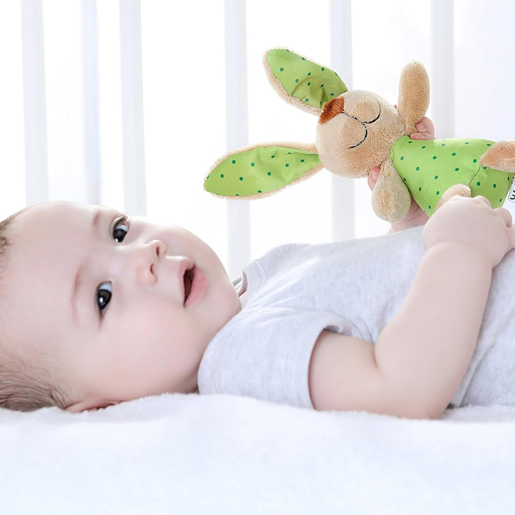 Sigikid 41169 Rattle rabbit Red Stars fete și băieți jucărie pentru copii recomandată de la naștere verde Jucarii Bebe Naty Shop