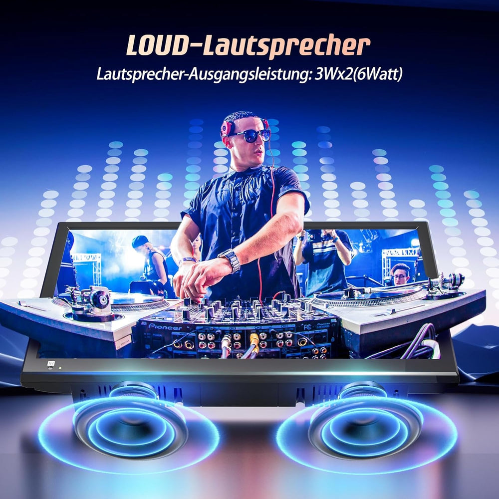 DESOBRY Televizor mic de 19 inch cu DVD player integrat, televizor exterior 1080P, suportă antenă, HDMI, USB, intrare AV, televizor de 12V pentru autorulote/camping/caravană