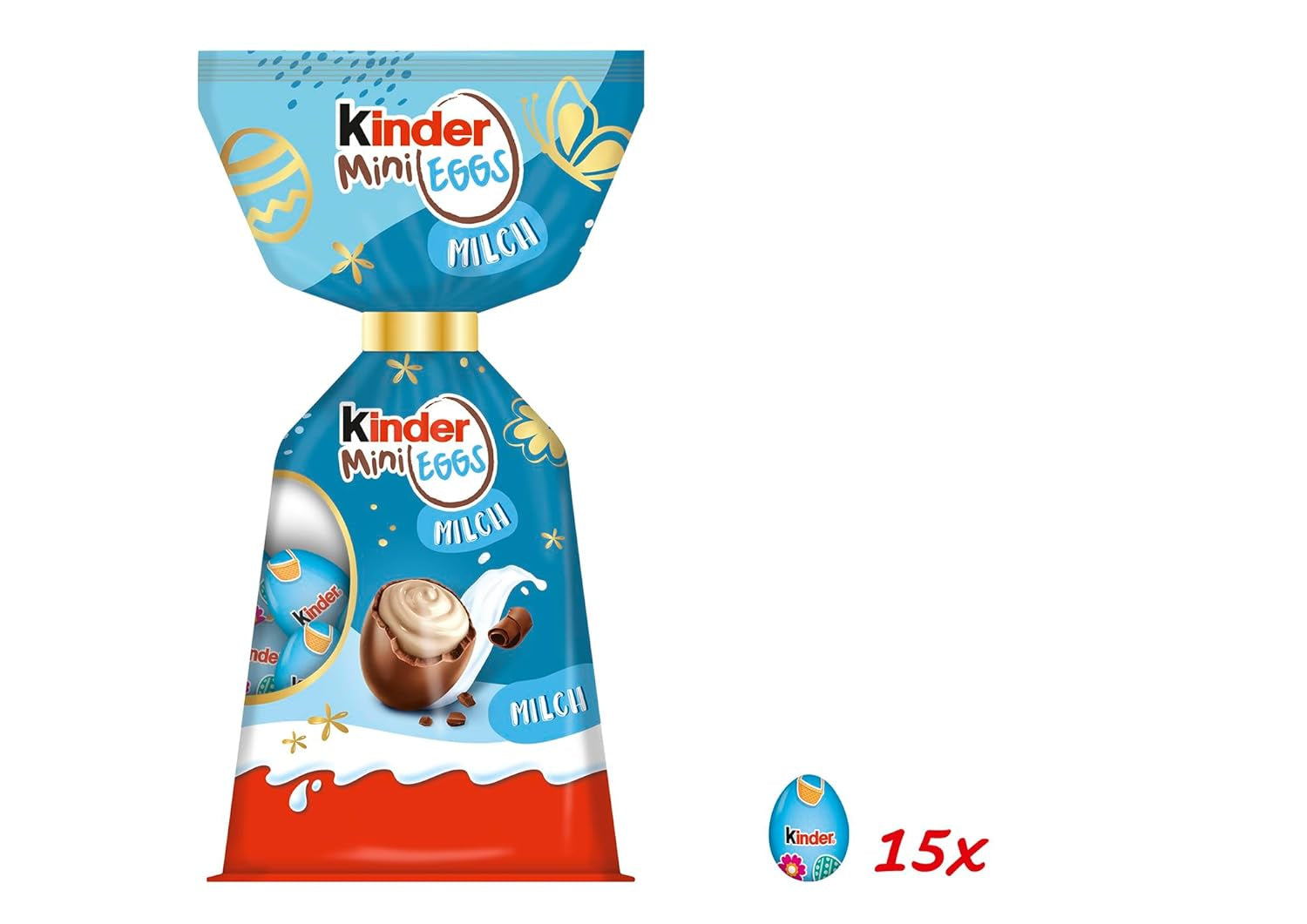 Kinder Mini Jajka Mleczne | 85g – Pyszne Wielkanocne Czekoladowe Jajka – Wielkanocne Słodycze – Gładkie mleczne nadzienie oblane mleczną czekoladą – Idealne do wielkanocnego koszyka – Do podzielenia się