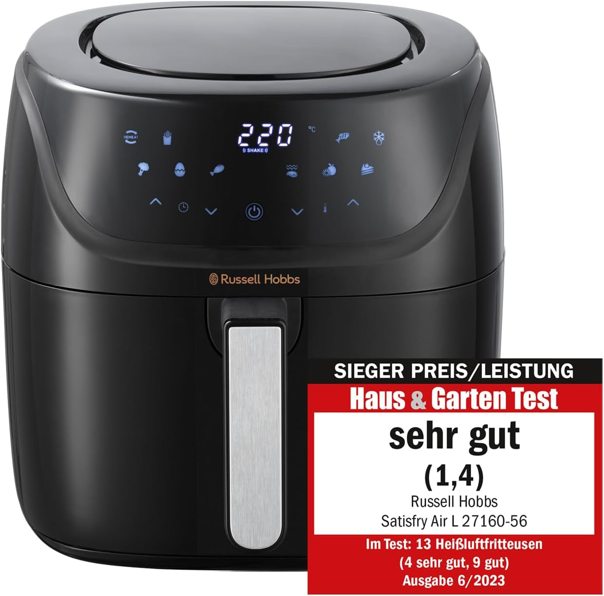 Russell Hobbs Air Fryer L 4L Rapid Airfryer, 7 funkcji gotowania, 10 programów Sprzęt AGD Naty Shop Heißluftfritteuse
