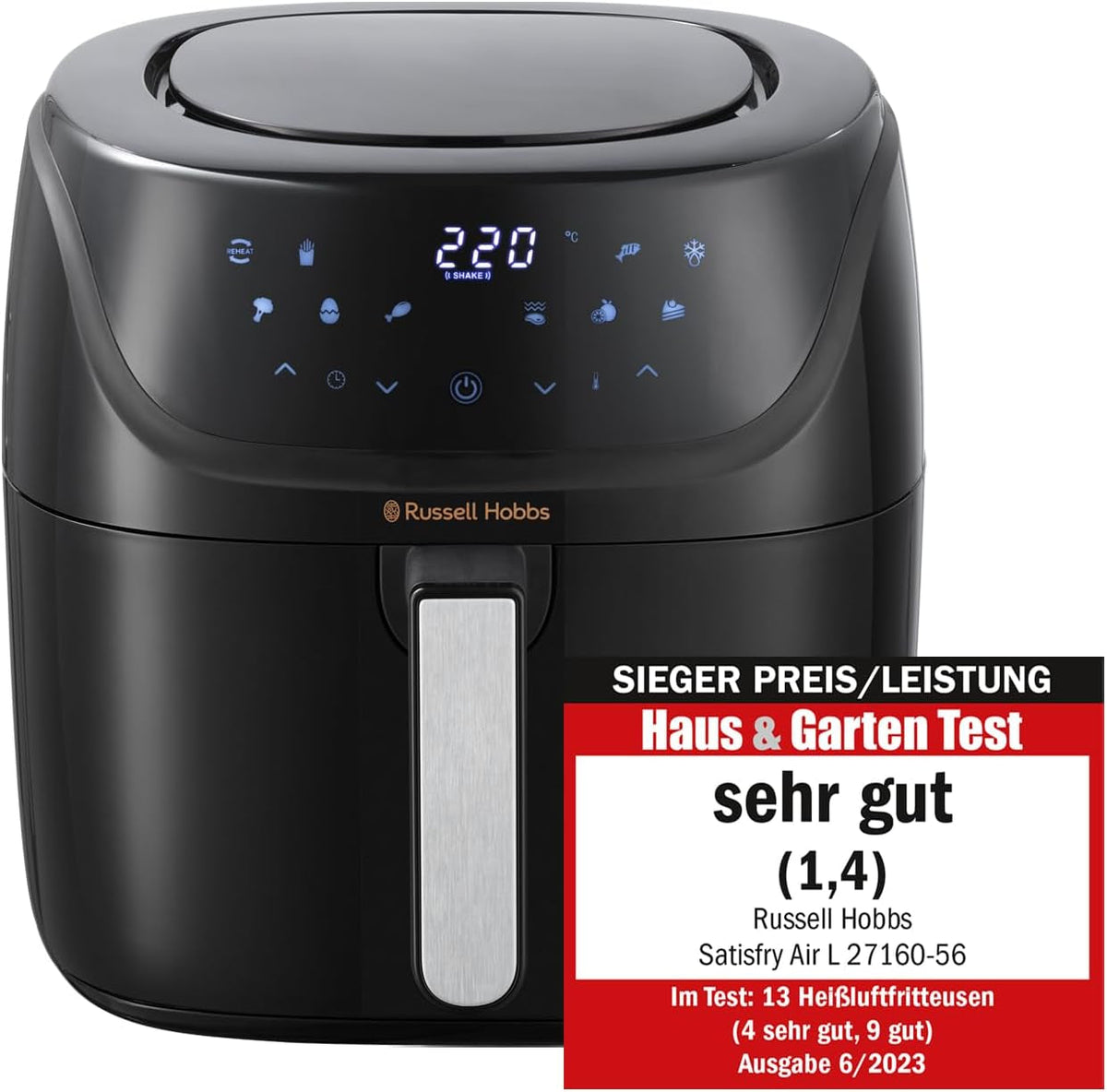 Russell Hobbs Air Fryer L 4L Rapid Airfryer, 7 funkcji gotowania, 10 programów Sprzęt AGD Naty Shop Heißluftfritteuse