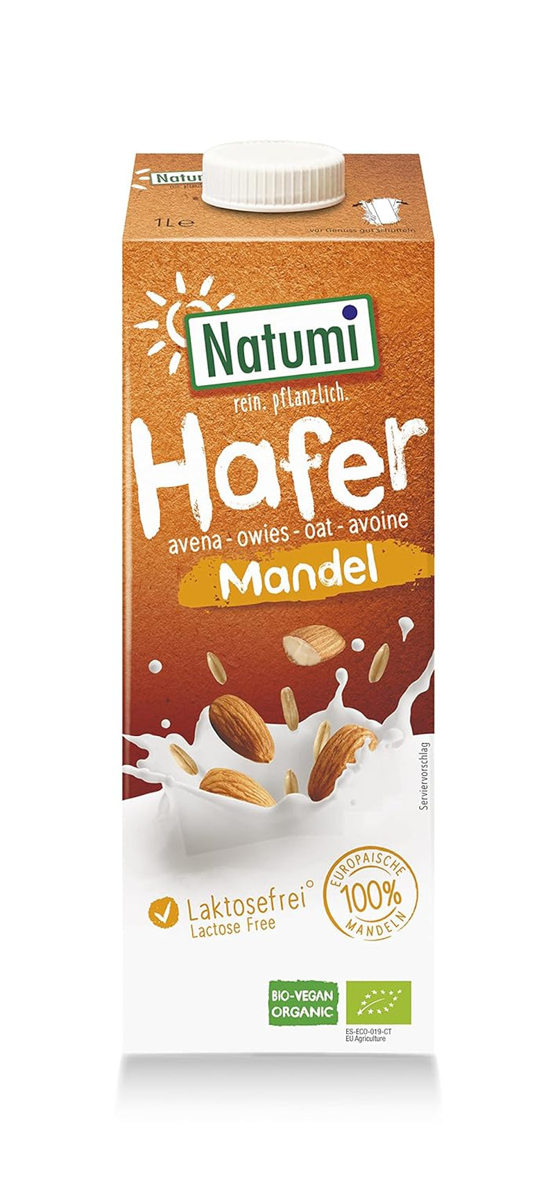 Natumi Bio Haferdrink Glutenfrei, 8 x 1L - Naturland zertifiziert, Laktosefrei, Glutenfrei, Ohne Zuckerzusatz, Bio, Wegańskie, Hergestellt mit deutschem Hafer, Milchfreie milchfreie Alternatywa