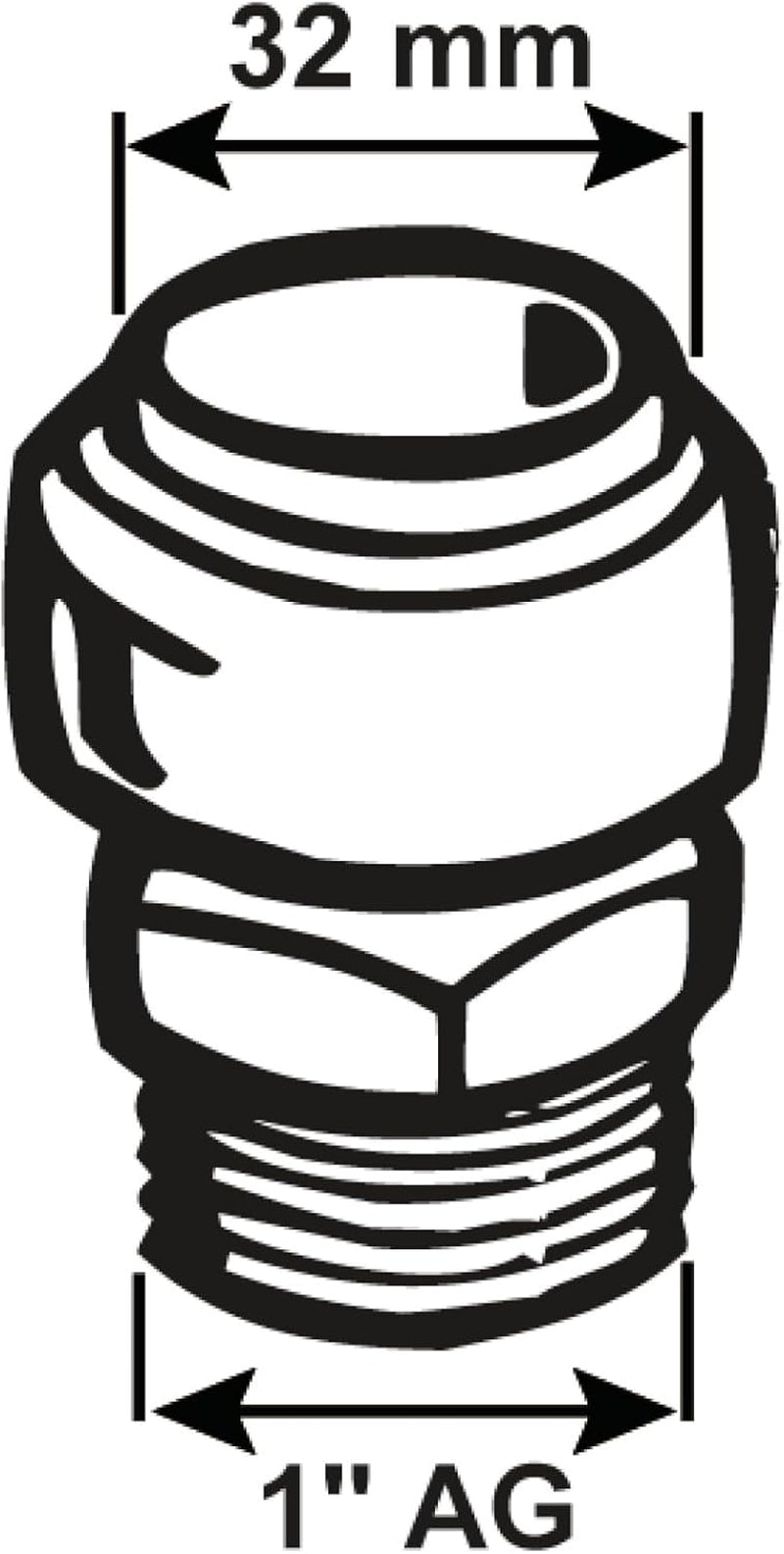 Racord de compresie Cornat - filet exterior Ø 32 mm x 1 inch - alamă - cu un filet exterior - racord pentru țeavă PE-HD / T617532