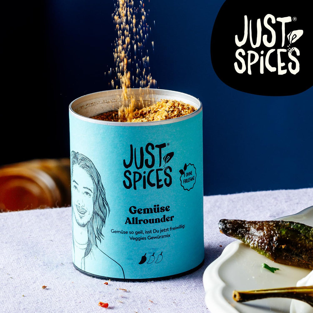 Just Spices Gemüse Allrounder I Jedes Gemüse von Aubergine bis Cukinia lecker würzen I Gewürzdose, 75 g