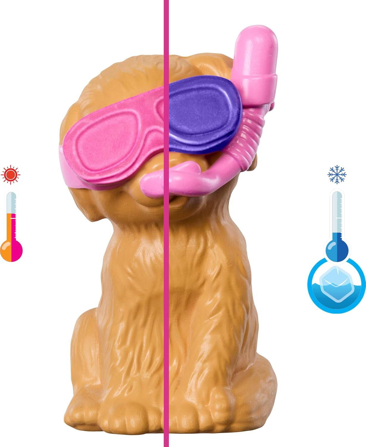 Set de joacă Barbie Puppy Pool Party cu păpușă la modă, căsuță pentru câini și tobogan, piscină în formă de inimă, 2 figurine câini, 6 accesorii și schimbător de culoare, JBF35