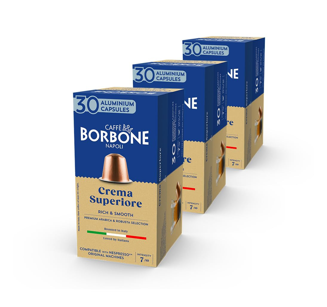 Caffè Borbone Crema Superiore - 90 Kaffeekapseln - reichhaltig und cremig - Kompatibel mit Nespresso®* Haushalts-Espressomaschinen