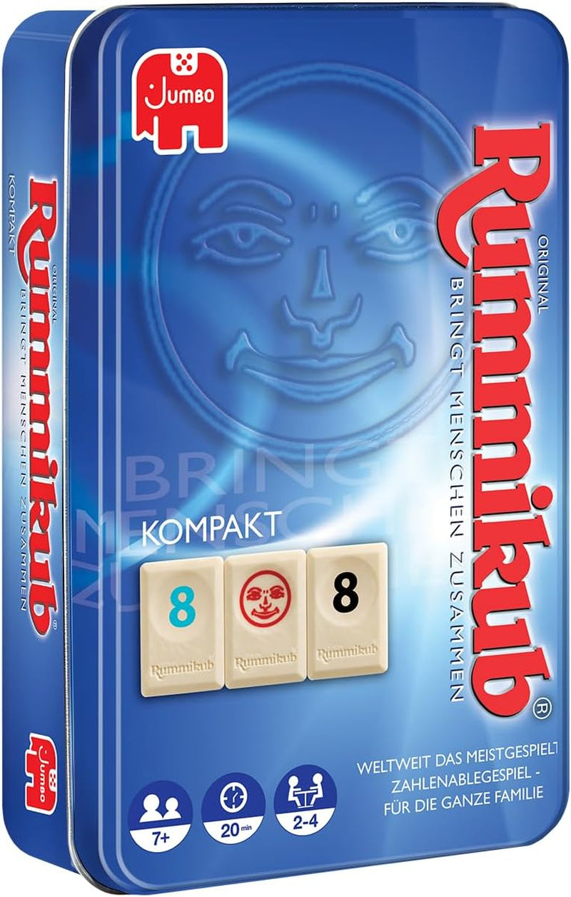 Jumbo Spiele Original Rummikub Classic - der Spieleklassiker unter den Gesellschaftsspielen - für Erwachsene und Kinder ab 7 Jahren JUM17571 Wielokolorowy 2,7 ​​x 3,7 cm