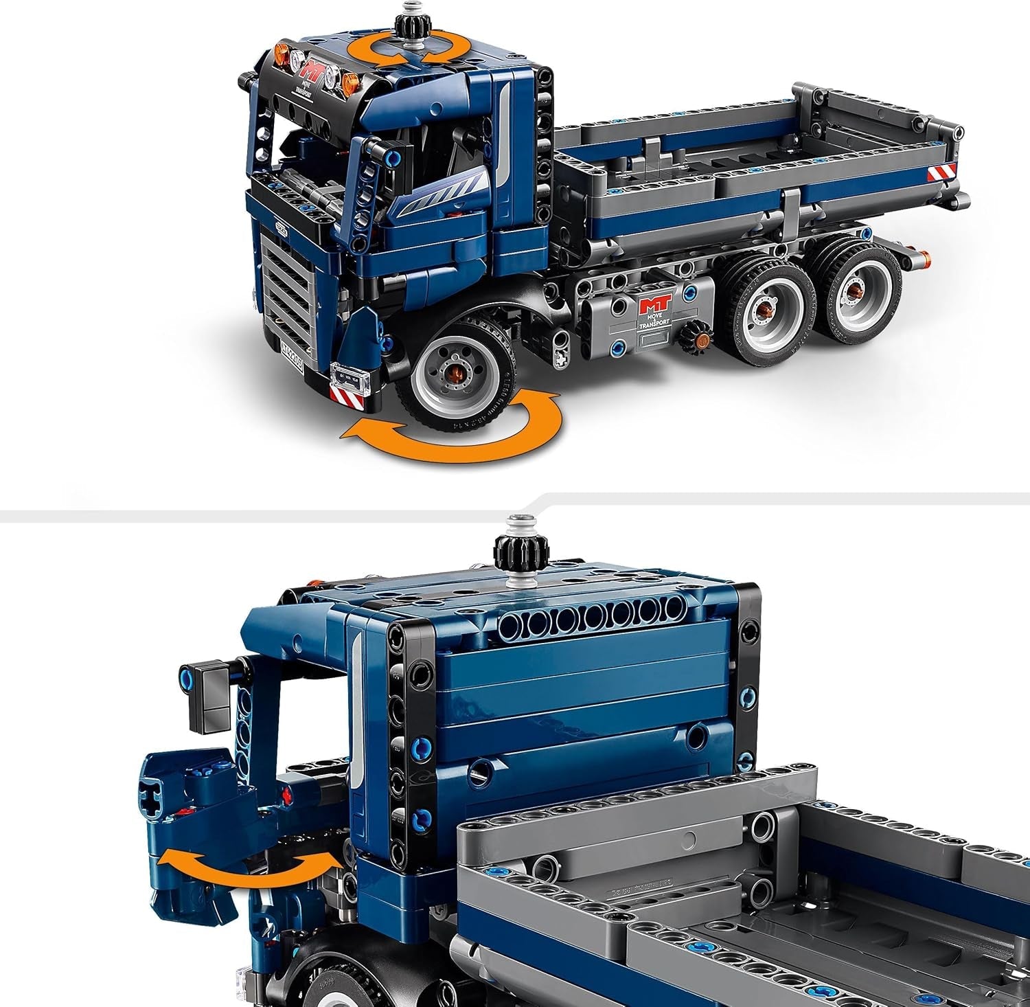 Zabawka LEGO Technic Wywrotka z kierownicą i ruchomą wywrotką - niebieski pojazd budowlany - pomysł na prezent na urodziny lub święta - zestaw konstrukcyjny dla chłopców i dziewcząt od 9 lat 42203 Zestawy konstrukcyjne Besuche den LEGO-Store