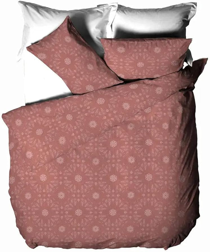 Zestaw poszewek na kołdrę The Linen Yard w stylu boho, czerwony, kołdry i kołdry 260 x 220 cm Naty Shop Łóżko pojedyncze z czerwonej gliny