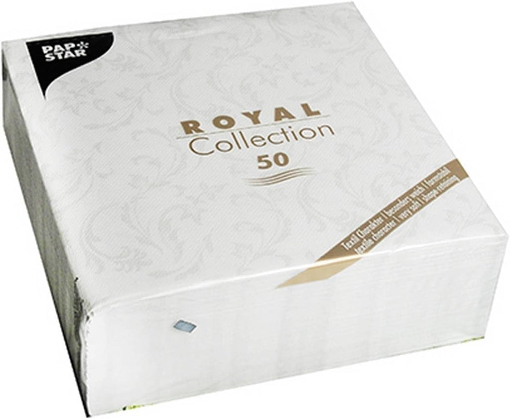 Papstar, 50 de șervețele "ROYAL Collection" 1/4 fold 40 Cm X 40 Cm Bordeaux "Damascato", #84999