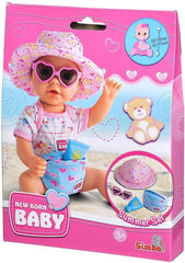 Simba 105560005 - New Born Baby, set de vară pentru păpuși, pălărie de soare, ochelari și tub de cremă, cu geantă cool, roz Papusi Naty Shop Titlu implicit