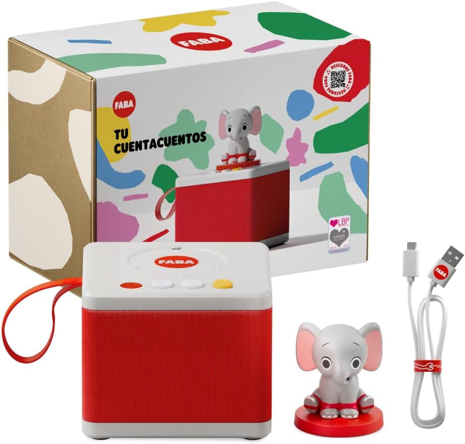 - Povești pentru fete și băieți, difuzor cu personajul elefant, joc educativ, conținut în spaniolă, potrivit de la vârsta de 0 ani Jucarii Bebe Naty Shop