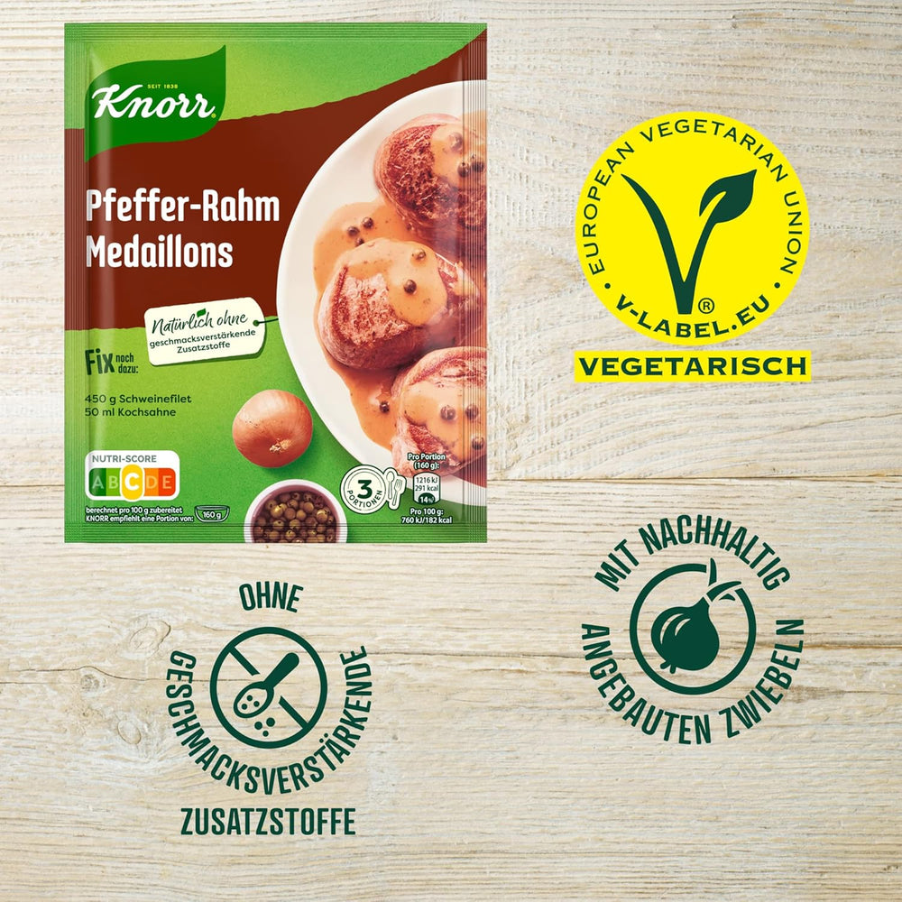 Knorr Fix Pfeffer-Rahm Medaillons 3 porcje (1 x 35 g) | 35 g (1 opakowanie)