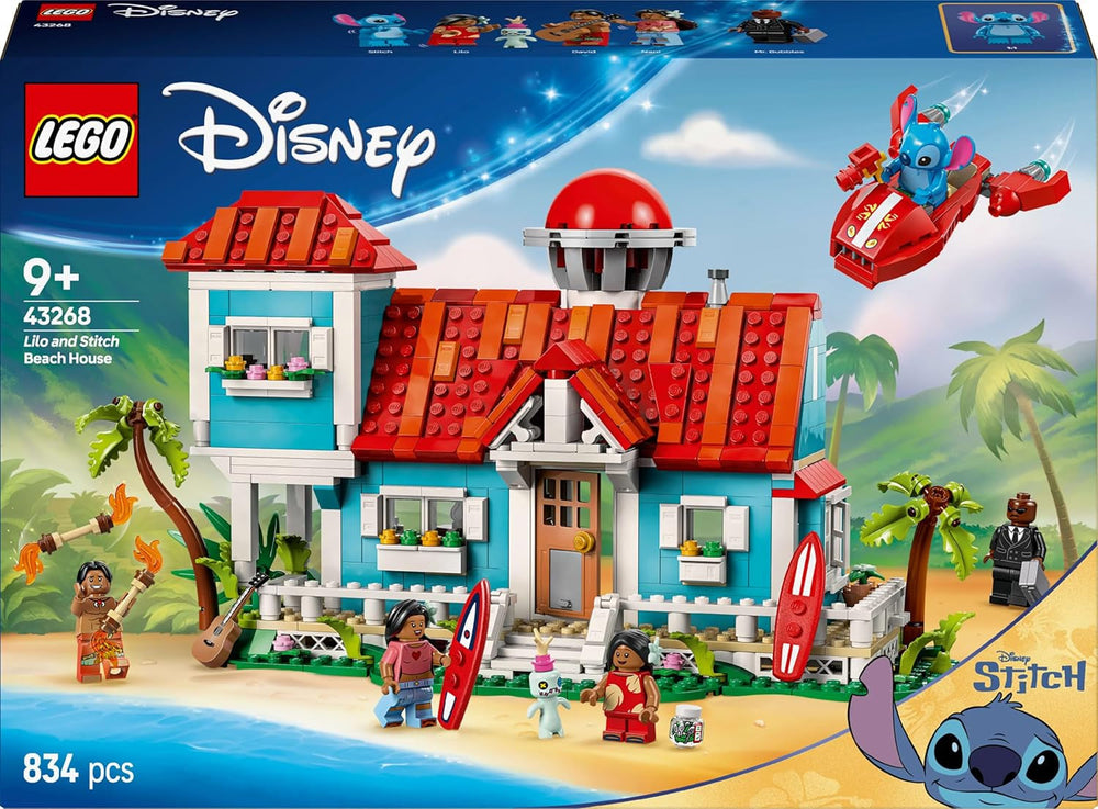 LEGO® Disney Dom na plaży z filmu „Lilo i Stich” — zabawka do zbudowania z 6 pokojami, obserwatorium, statkiem kosmicznym i 5 minifigurkami — prezent urodzinowy dla dziewcząt i chłopców w wieku powyżej 9 lat oraz fanów 43268 Zestawy konstrukcyjne Besuche den LEGO-Store