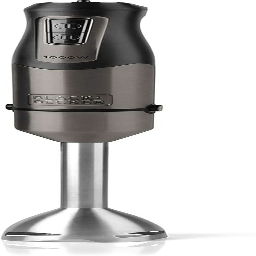 BLACK+DECKER Mikser stojący | BXHBA1500E | 1500 watów | 20 prędkości | Turbo | Edelstahl | Spritzschutz | Inclusive Pürieraufsatz, Schneebesen, Zerkleinerer Und Messbecher Kitchen Naty Shop Single 1 Zubehörteil 1000W