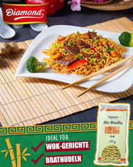 DIAMOND Mie Noodles, makaron pszenny bez jajka, szybki i łatwy w przygotowaniu, wegetariański - 8 x 250 g
