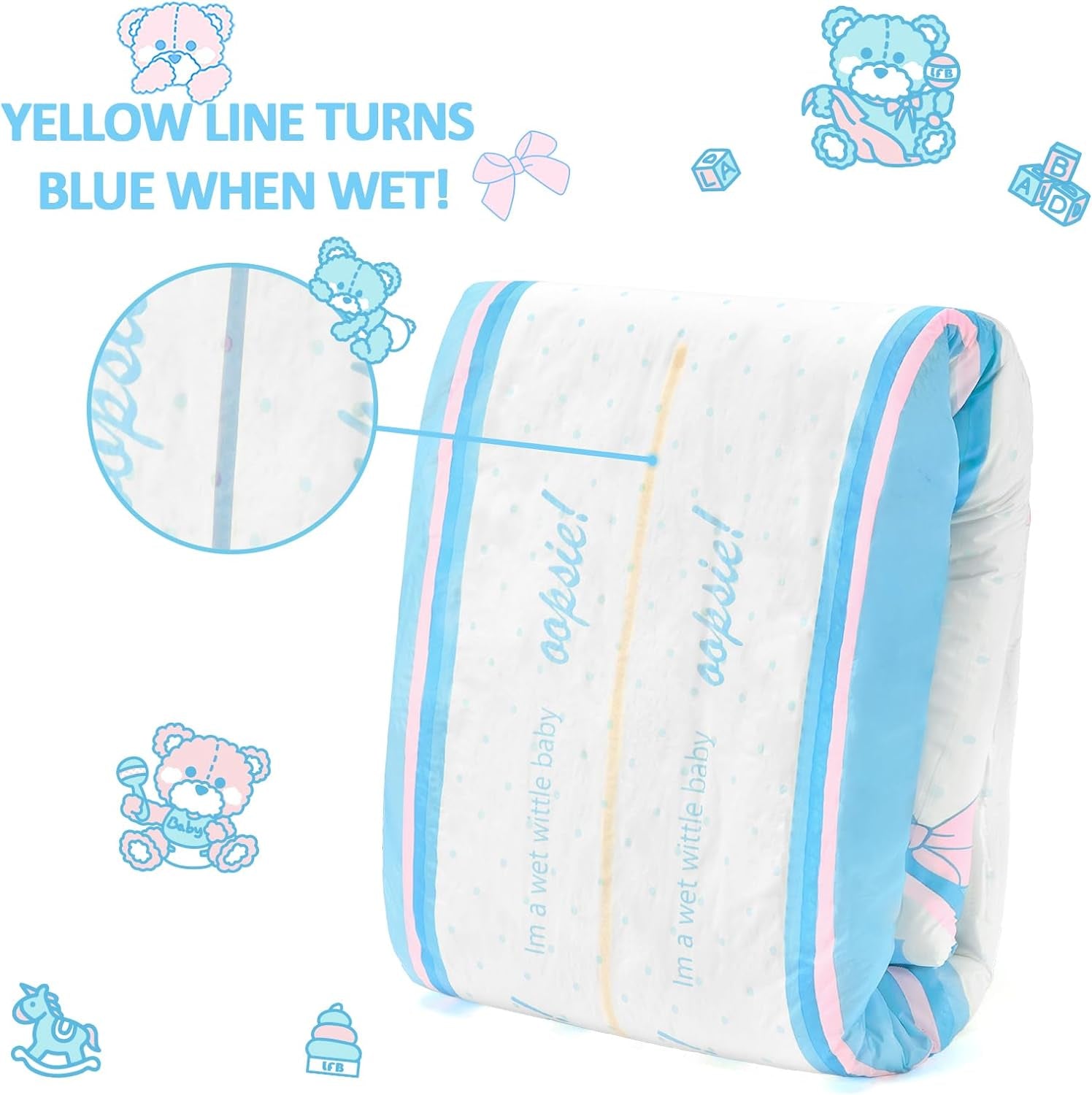 Pieluszki z nadrukiem dla dorosłych 5500-5800ml 10 sztuk - Majtki toaletowe (XL)