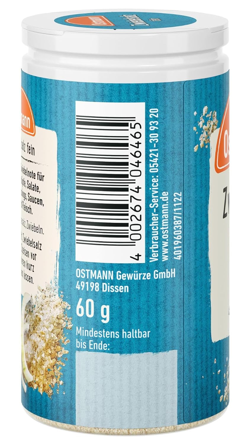 Ostmann Gewürze - Zwiebelsalz | Nachfüllbare i nadające się do recyklingu Verpackung | 60 g w Der Streudose