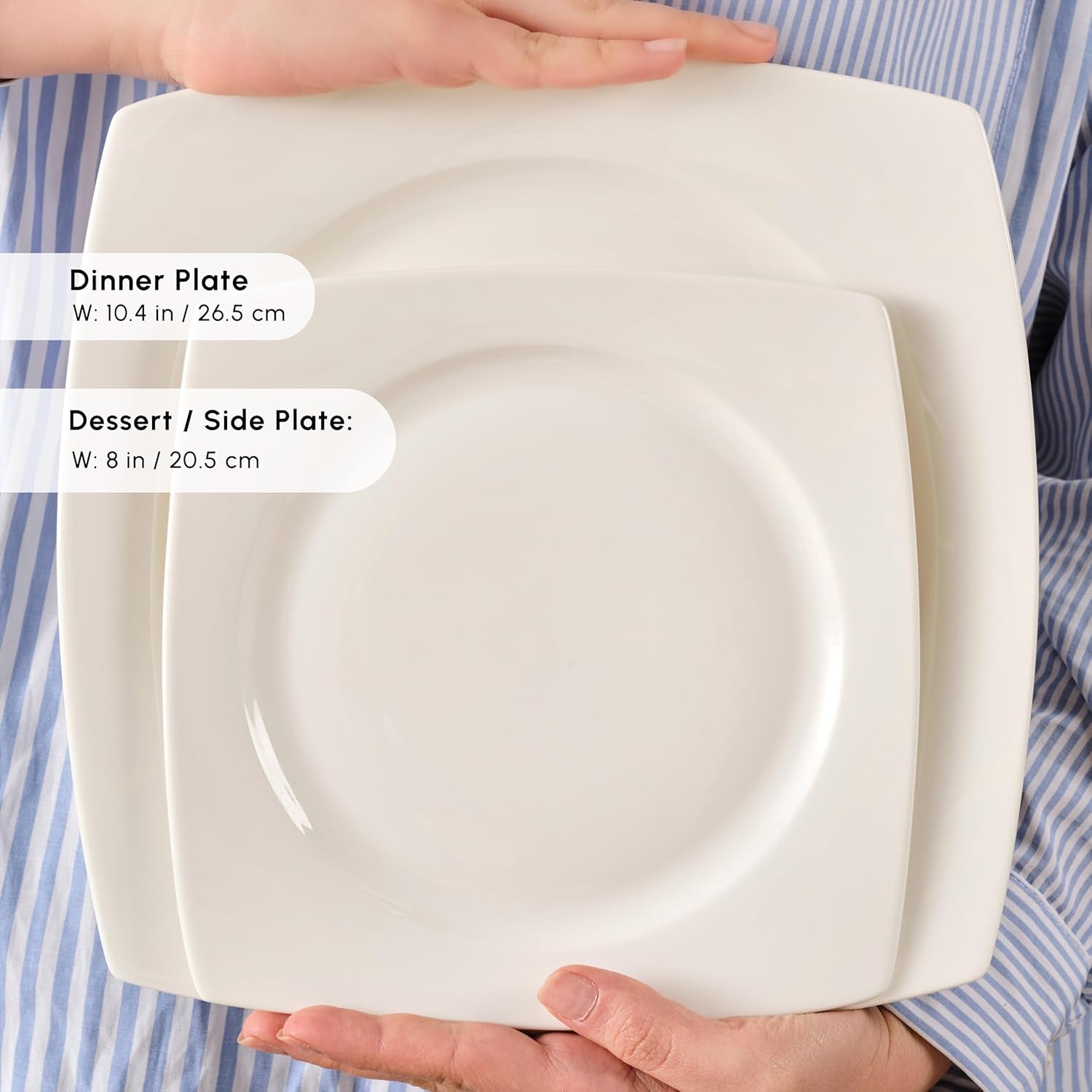 Set de veselă Karaca Jamie White pentru 12 persoane, 52 de piese - Veselă elegantă din porțelan pentru 12 persoane | Include farfurii, căni, boluri |