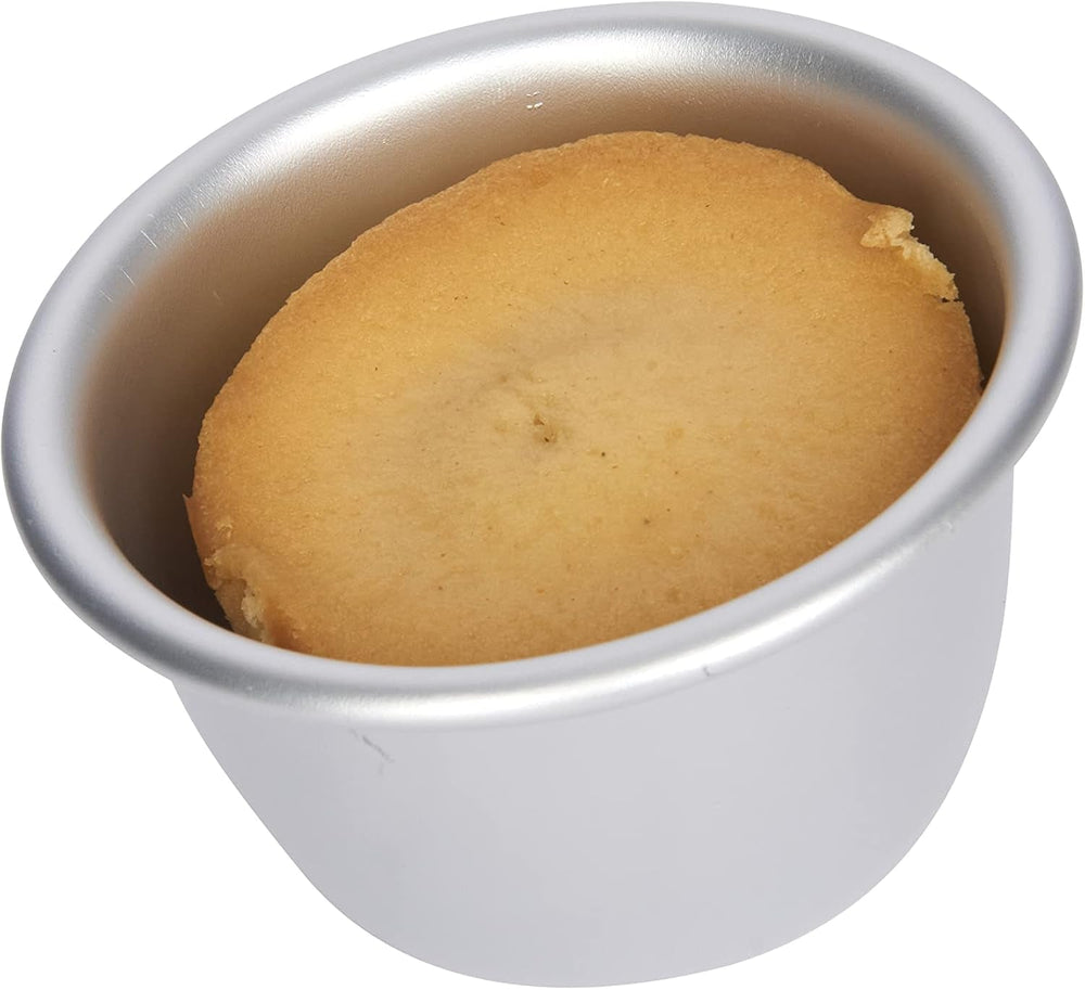 Kitchencraft Mini foremki do budyniu Anodyzowane aluminium 7,5 cm Zestaw 4 srebrnych foremek i tac do pieczenia Naty Shop