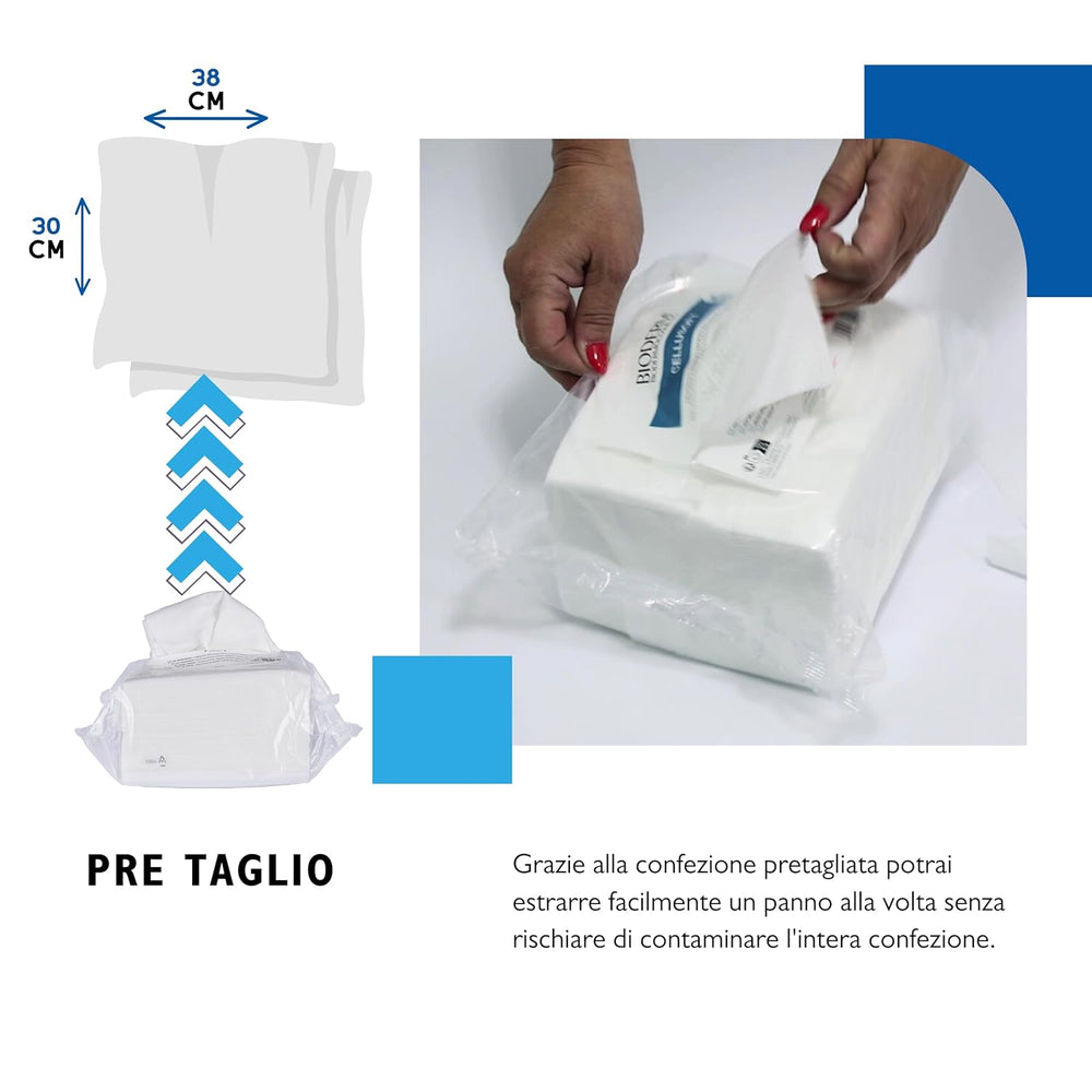 BIODERM Cellusoft - miękkie, wielofunkcyjne, jednorazowe chusteczki nawilżane wiskozowe i poliestrowe - wielofunkcyjne chusteczki do delikatnej higieny wrażliwej i zaczerwienionej skóry osób starszych i dzieci - 30 x 38 cm (50