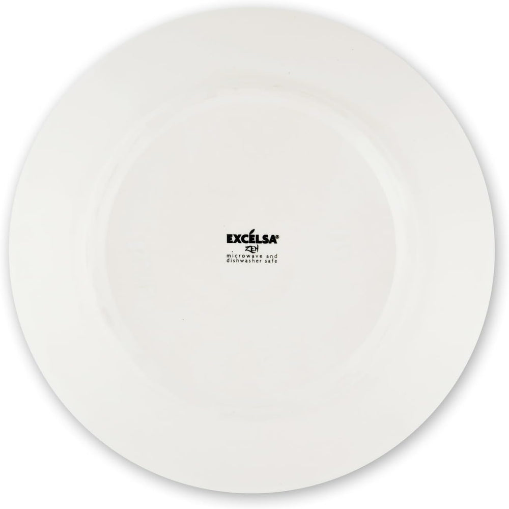 Set de veselă Excelsa Zen, 18 piese, ceramică, alb și albastru