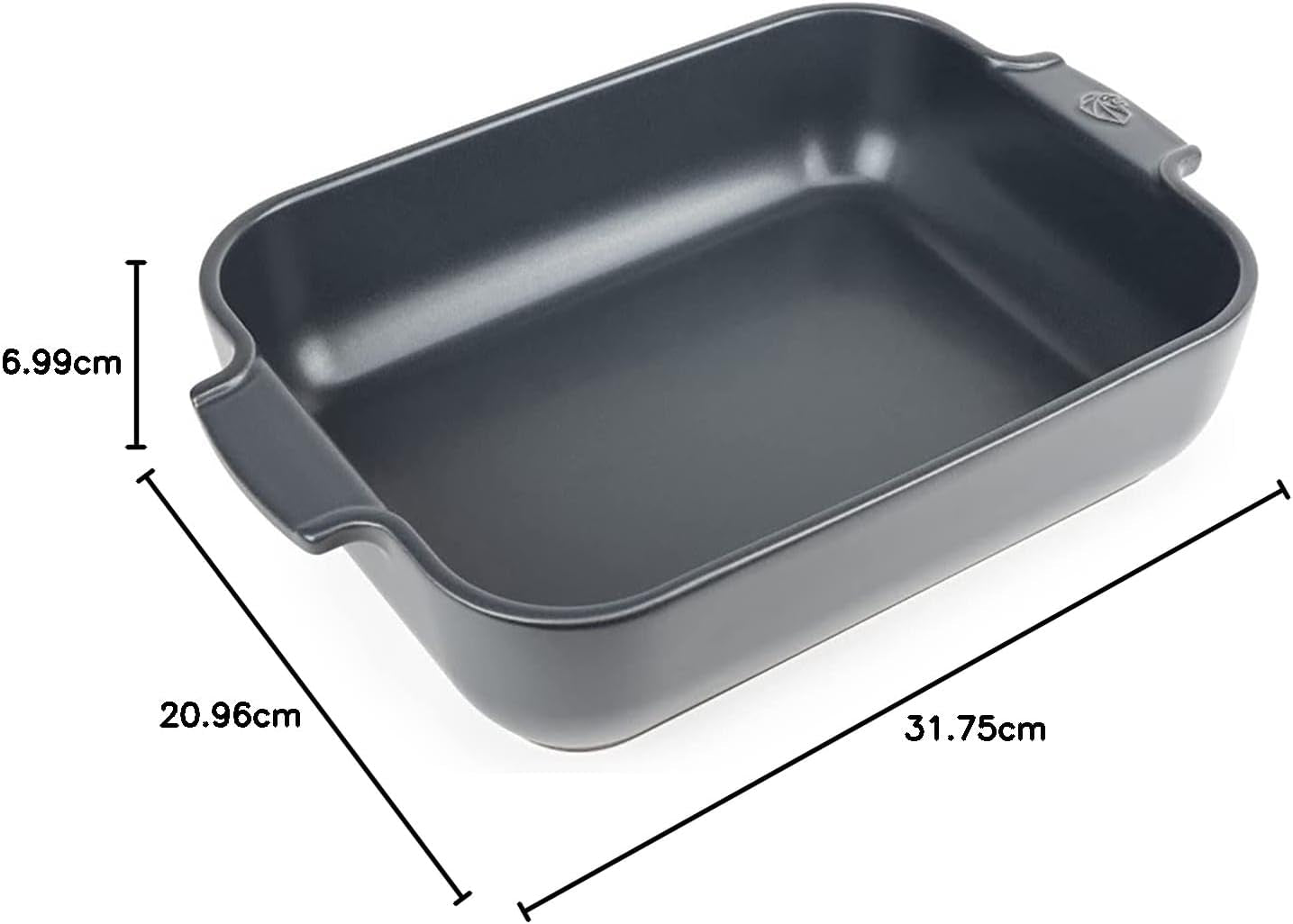 Peugeot Appolia Rechteckige Auflaufform Mit Griffen, Keramik, Schiefer / Grau, 7,2X31X21,7 Cm, Fassungsvermögen: Ca. 2 L, 60060 Formy i blachy do pieczenia Naty Shop