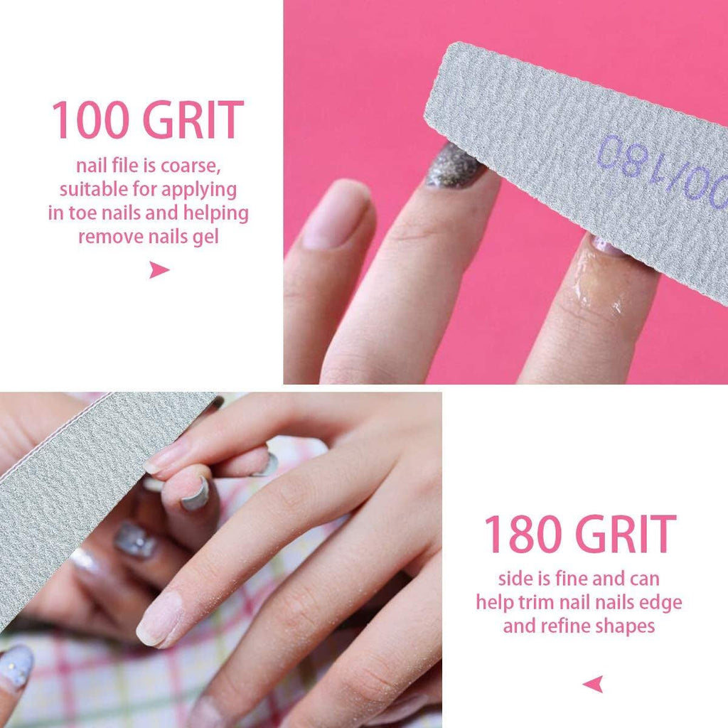 URAQT Professionelle Nagelfeile, 16 Stück, Feile 100/180, Waschbar, Für Nägel, Doppelseitig – Friseursalon, Haustiere (Weiß)