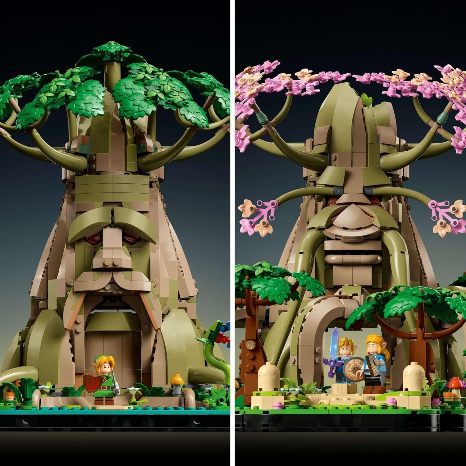 LEGO The Legend of Zelda Deku Tree 2-w-1 — element kolekcjonerski z minifigurkami Księżniczki Zeldy i 3 Linkami — zestaw do budowania dla dorosłych i pomysł na prezent dla fanów gier wideo — 77092 Zestawy do budowania Besuche den LEGO-Store