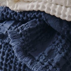 Koc żakardowy gładki, bawełniany, Yogi, 130 X 170 cm Kołdry i kołdry Naty Shop