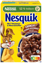 Nesquik Nestlé Nesquik Crunchy Breakfast, Płatki śniadaniowe z czekoladą i pełnymi ziarnami, 1 opakowanie (1 x 330g)