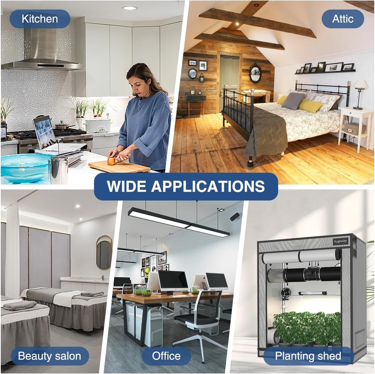 Aygrochy 200 mm 70 W regulowany wentylator kanałowy Wentylator wyciągowy z silnikiem EC do ogrzewania, chłodzenia, wzmacniaczy, namiotów do uprawy, hydroponiki, gospodarstwa domowego, wentylacji i dmuchawy wyciągowej.