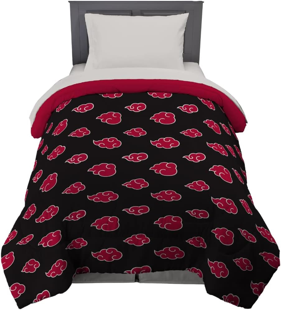 Franco Naruto Anime Akatsuki wzór miękka pościel z mikrofibry kołdra królowa (oficjalny produkt Naruto) kołdry i kołdry Naty Shop Naruto Twin