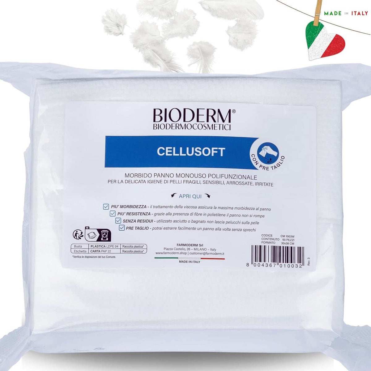 BIODERM Cellusoft - Laveta moale de unica folosinta din vascoza si poliester Servetele Umede Bebelusi Naty Shop