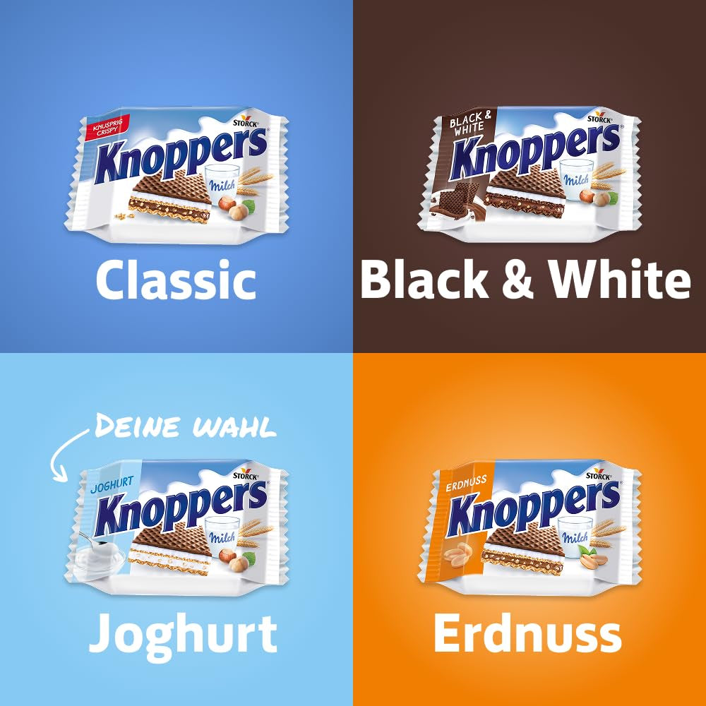 Jogurt – 4 x 200 g – Plastry wafla nadziewane kremem jogurtowo-nugatowym, orzechami laskowymi i kakao